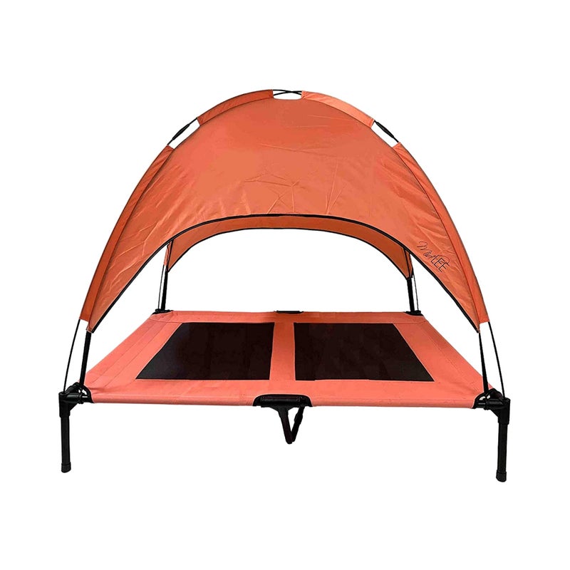Midlee Salmon Dog Cot with Canopy (30" x 36") - Image 1